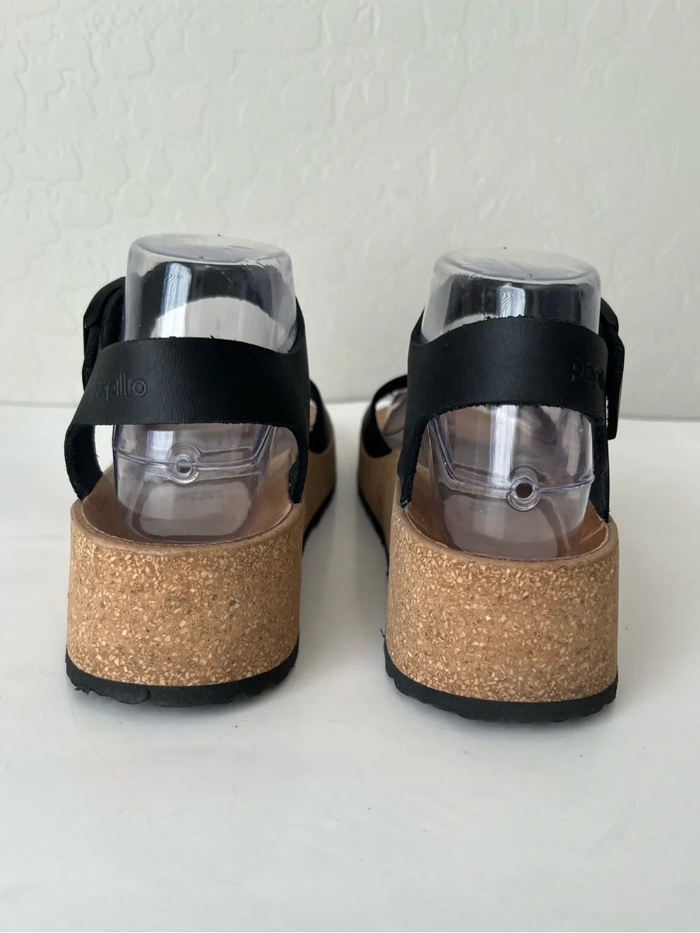 Birkenstock Papillio Glenda black leather platform sandals 38 US 7